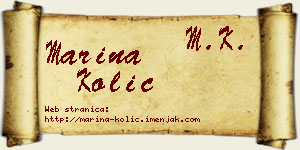 Marina Kolić vizit kartica